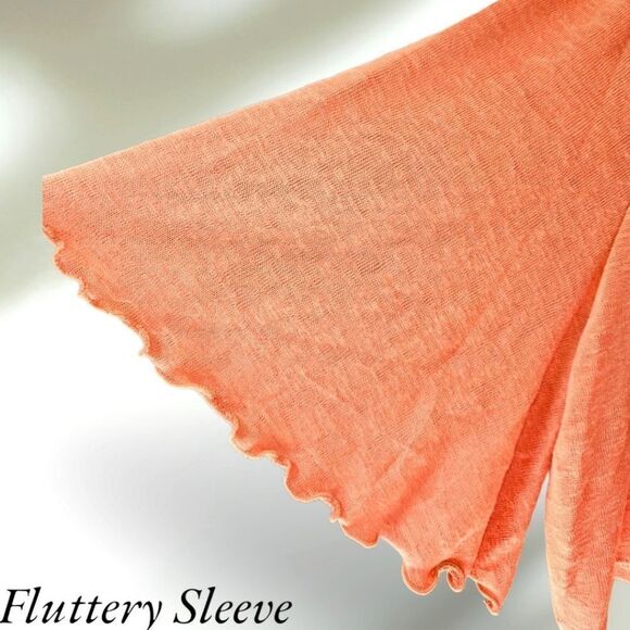 New TORRID Plus Size slub shrug 3/4 Sleeve apricot tie Front sweater Size 2X - Picture 8 of 16